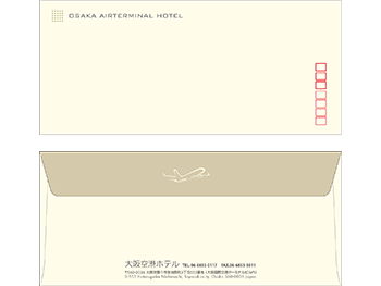 ホテル 様　別注 洋形封筒 用紙ハーフトーンカラー 特色2色刷